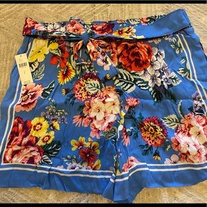 Belted Floral Anthropologie Shorts
